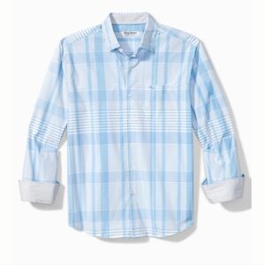 Tommy Bahama Sarasota Stretch Airy Plaid Blue Shirt